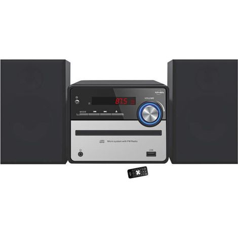 Chaîne HiFi bluetooth 5.0 – Lecteur CD compatible MP3 – 2 x 25W – Radio FM – Port USB 2.0 – Entrée AUX-IN – Inovalley