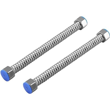 2 pièces Tuyau de Douche Flexible Onde Acier Inoxydable G1/2" x G1/2" pour Raccordement Salle de Bain et Chauffe-Eau (1/5)