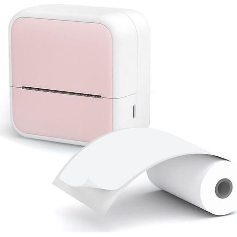 Imprimante thermique portable Mini imprimante avec autocollants pour notes, journal, bricolage, cadeau pour enfants Rose (1/5)