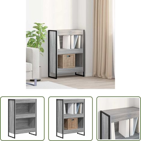 vidaXL Rangement de livres - Bibliothèque Gris Sonoma 80 x 30 x 155 cm Bois d'ingénierie (1/5)