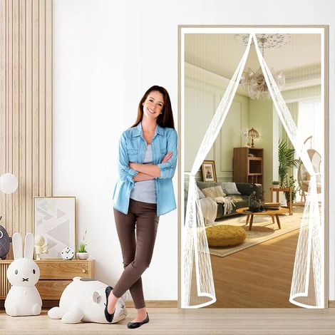 Rideau Moustiquaire Porte 76 x 110 cm Anti-Moustiques, Anti-Insectes (1/5)