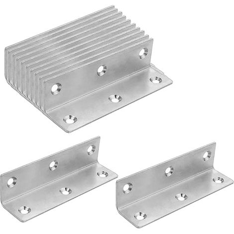 Équerre d'assemblage Inox corniere acier équerre d'assemblage acier équerre d'angle en acier inoxydable en forme de L pour Fixation et Meuble 100 x 25mm (1/5)