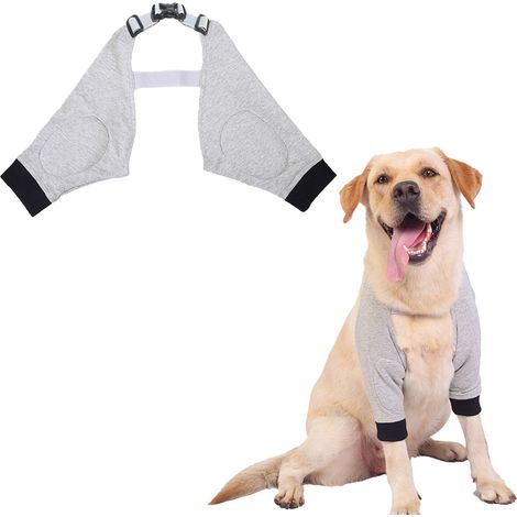 Manchon rembourré souple pour pattes avant chien, protection plaies et coude animal (1/4)