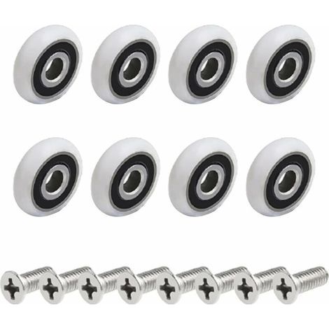 8 Duschtürrollen (19 mm M5-Schraube)