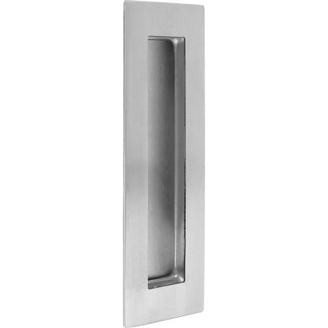 Griffmuschel Griffmulde Edelstahl Einlassmuschel Eckig Schiebtürbeschlag 150x50mm (1/4)