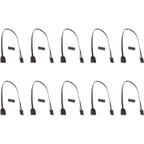 10 câbles RGB, de 25 cm de long, compatibles avec les connecteurs adaptateurs Corsair RGB 4 broches vers ARGB standard 3 broches 5V. (1/5)