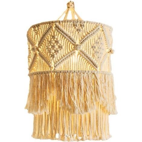 Abat-jour en macramé nordique Boho macramé tissé suspendu pendentif lumière couverture moderne bureau chambre salon cuisine (1/4)