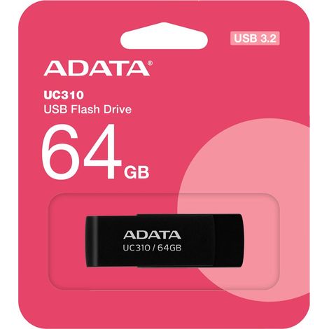 AdataADATA UC310 unità flash USB 64 GB USB tipo A 3.2 Gen 1 (3.1 Gen 1) Nero