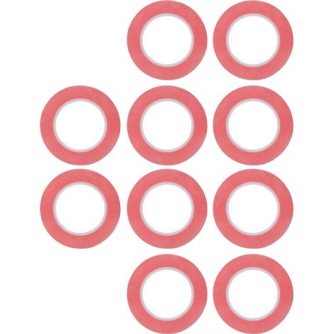 Lot de 10 rubans adhésifs double face PET rouges, à forte viscosité, étanches et à fixation ferme, de 2 mm/0,08 po.