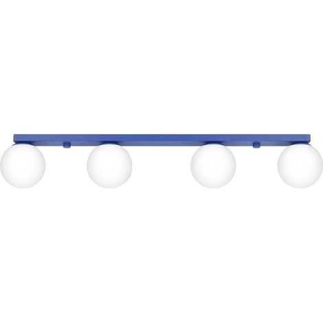Plafones Yoli ultramar acero/vidrio 4xG9 88cm Sollux (1/5)