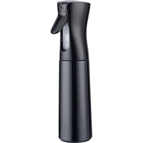 Flacon pulvérisateur, 300 ml - Brume ultra-fine et longue durée, buse à 360°, design ergonomique, noir.