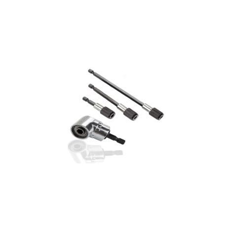 Set mit 3 magnetischen Sechskant-Schraubendreherbits (60 mm/100 mm/150 mm) und 105°-Winkelverlängerung für Elektroschraubendreher – Crezuo