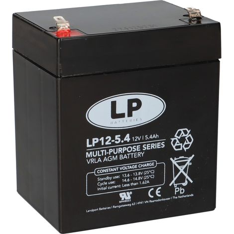 Landport Bleiakku 12V 5,4Ah AGM Batterie NSA LP12-5,4 T1 (1/5)