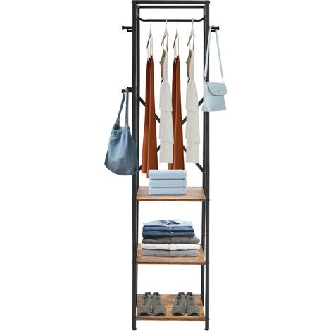 Freistehende Kleiderständer, Kleiderständer mit Regalen und Haken, Kleiderständer für Kleidung, Taschen, Schirme, Hüte (1/5)