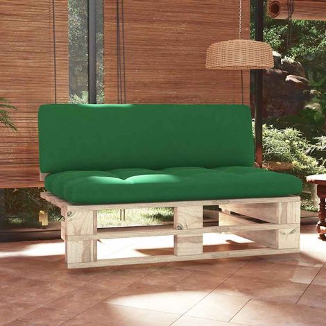 vidaXL Sofá central de palets para jardín madera pino impregnada (1/5)