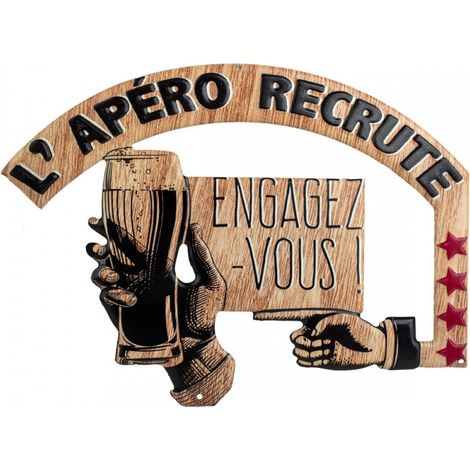 Plaque décorative L'Apéro Recrute