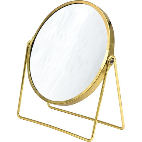 Espejo de maquillaje independiente con aumento de 5x - Práctico - Moderno - Dorado
