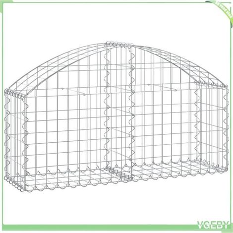 Panier de gabion arqué - FAFEICY - 153422 - 100x30x40/60 cm - fer galvanisé - fil Ø 3,5 mm (1/4)