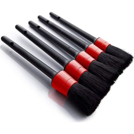 Ensemble de 5 brosses de nettoyage pour l'esthétique automobile - Brosses de nettoyage pour les jantes, le moteur, l'intérieur (1/5)
