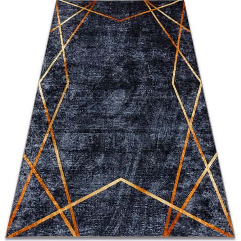 MIRO 51233.810 Waschteppich Geometrisch Anti-Rutsch - dunkelgrau grey 160x220 cm