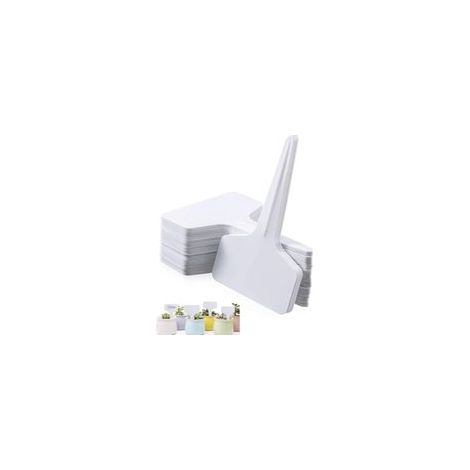 50 PCS Etiquettes Plantes, Etiquette Semis,50x Etiquette Potager de type T(6 x 10 cm),imperméables étiquettes,Etiquetage Réutilisable-Contenants et Accessoires Pour Plantes. (Blanc50) (1/5)