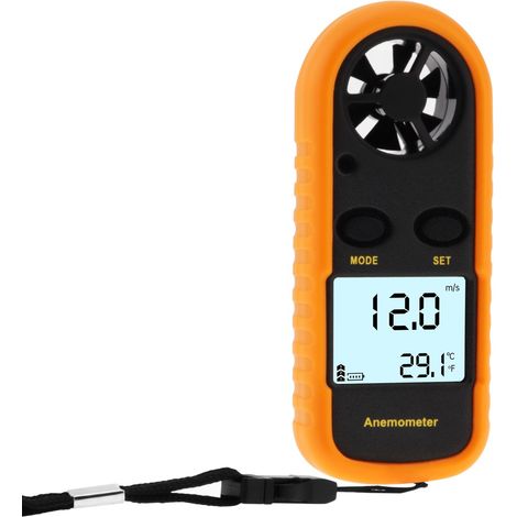 GM816 Anémomètre Portable, Anémomètre Numérique Haute Précision, anémomètre à écran LCD pour le vol de cerf-volant/météorologie/pêche avec vitesse de l'air MAX/MIN/AVG, test de température du vent (1/5)
