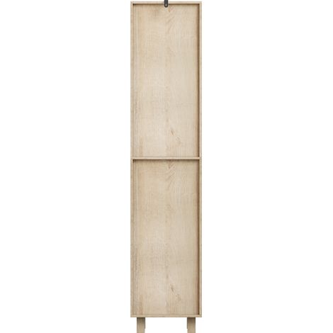 HOMVRA Hochschrank fürs Bad, 35 x 30 x 162,5 cm, Eichenoptik, Türen und offene Fächer, MDF (1/5)