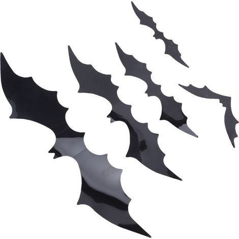 140 Stück Fledermaus-Wanddeko, gruselige schwarze 3D-Fledermaus-Aufkleber mit Trägerfolie für Heimpartys (1/5)