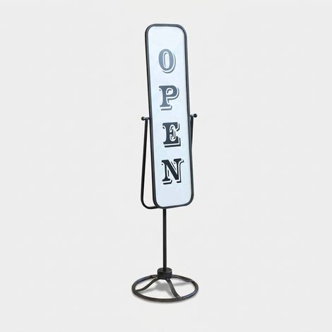 Cartel vintage de acero Open/Closed Lazare (1/5)