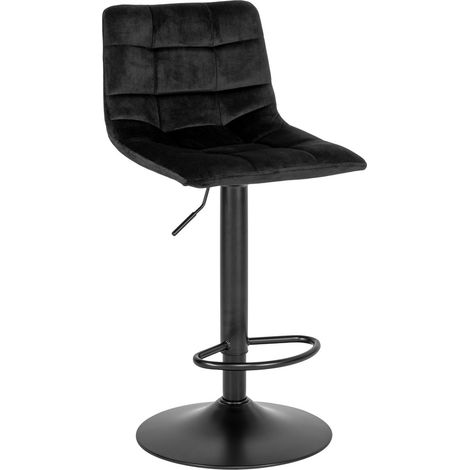 Set 2 sgabelli da bar Middelfart in velluto nero con base nera