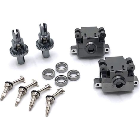 pas à pas Boîte de vitesses de différentielle métallique et arbre d'entraînement Cvd Ensemble for WLToys 284131 K969 K989 K999 P929 1/28 RC Pièces de mise à niveau de voiture Pour routeur de to (1/5)