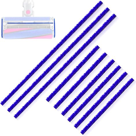 Lntyq Lot de 9 bandes en peluche douce pour aspirateur Dyson V6 V7 V8 V10 V11 V12 V15 DC58 DC59 DC62 DC72 DC74,pièces de rechange souples pour têtes de nettoyage,3 longues(22,5 cm),6 courtes(11,5 cm)