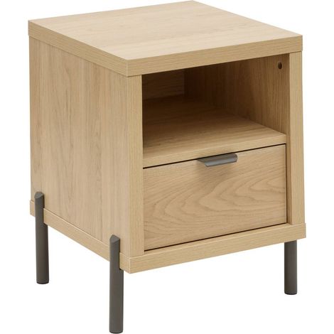 Table de chevet alvo rectangulaire 39,5x40,5cm 1 tiroir beige - 5five (1/5)