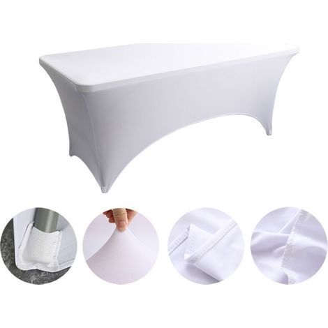 2-piece white cover for folding table 183 x 75 x 75cm (1/5)