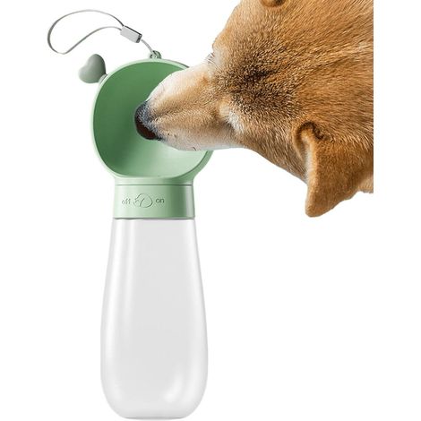 Gamelle de voyage pour chiens  Gourde pour chiens, 600 ml, étanche, facile à transporter et à utiliser, idéale pour la randonnée, accessoire de voyage (vert) (1/5)