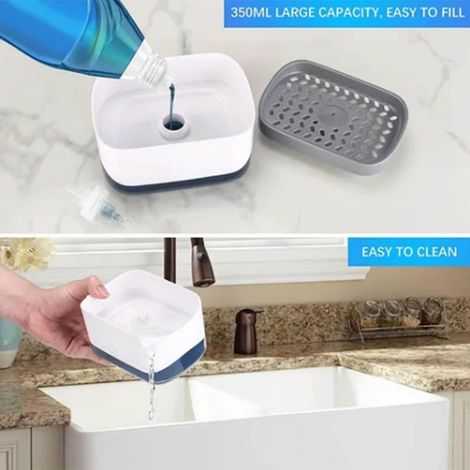 Distributeur de savon à bouton-poussoir de cuisine japonais, un appareil pratique pour laver la vaisselle et les casseroles, et un distributeur de savon automatique. (1/5)