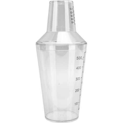 Graduierter, transparenter Cocktailshaker, Standardfassungsvermögen, auslaufsicher, 500 ml, ideal für Barkeeper. (1/5)