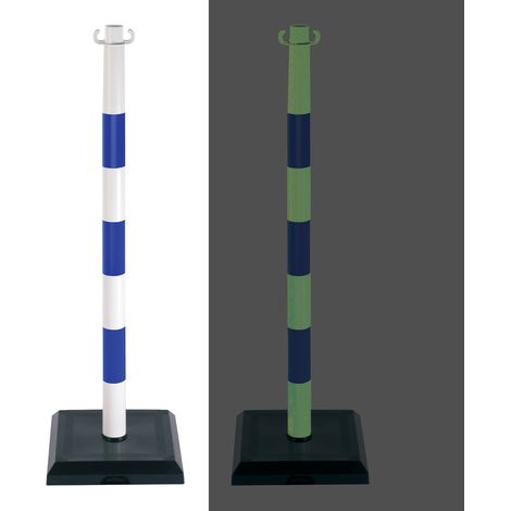 Poteau PVC Bleu/Photoluminescent sur socle lesté 3kg - 2002783
