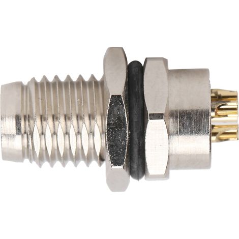 Connecteur M8 4 broches femelle IP67, embase arrière à visser, scellé résine époxy, douille à aiguille étanche pour câblage industriel (1/5)