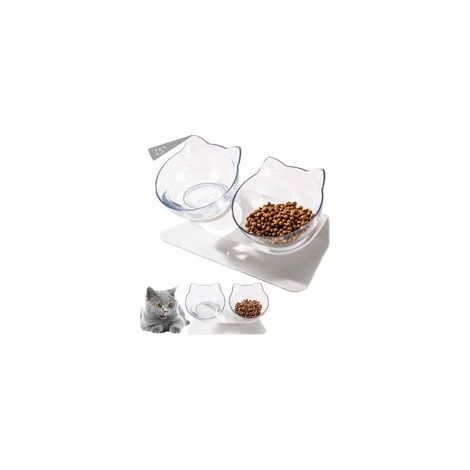 Bols de Nourriture Nourriture pour Chat, Bols pour Chat inclinables à 15 ° Bols Doubles de Nourriture pour Chat Nourriture pour Chat Bol de Nourriture pour Chat Transparent Bol de Nourriture pour (1/4)