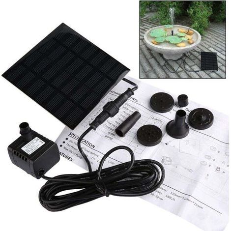Improved Miniature 7V Solar Pump, Solar Pump for Garden Fountains and Ponds, Water Cycle Height, Pond Water Fountain H415 (1/4)
