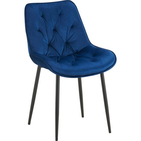 Esszimmerstuhl Wallace Samt blau