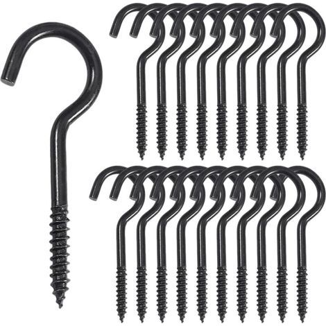 Crochets À Vis, Crochets à Vis de Plafond, Crochets Muraux à visser Inox pour Intérieur, Extérieur, Clés, Lumières, Décoration de Noë(50mm-20pcs) (1/5)