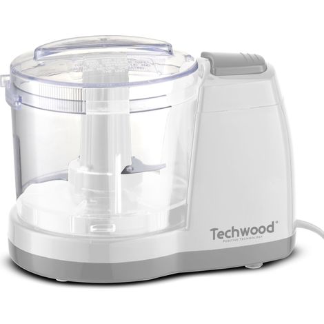 Mini Hachoir 375 mL - Techwood THA-150, 150W, avec bouton poussoir, lames en inox et couvercle de sécurité (1/4)