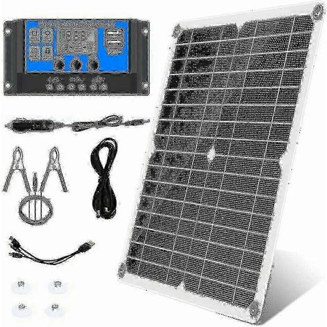 Kit de panneau solaire 300W 12V / 24V - Comprend un contrôleur 40A et des clips de batterie de voiture (1/5)