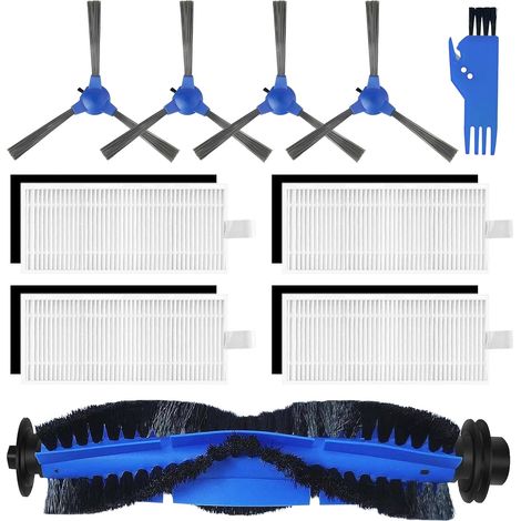 Accessoires Eufy RoboVac – Kit avec 4 brosses latérales, 4 filtres, brosse rouleau et brosse de nettoyage pour 11S 12 15C 30 30C 35C (1/5)