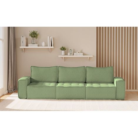 Sofa Modulsofa 3-teilig SANDE 3-Sitzer Stoff Alpine Hellgrün (1/5)