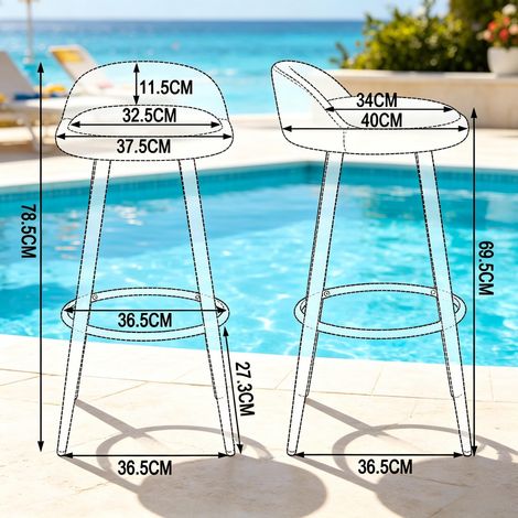 Chaise de bar confortable, tabouret de table, siège de salle à manger, tabouret de discussion (lot de 1) (1/3)