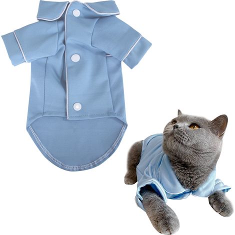 Pyjama Pour Chien - Vêtement Tricoté En Coton Avec Boutons - Style Décontracté Pour Maison - Taille Unique (1/5)
