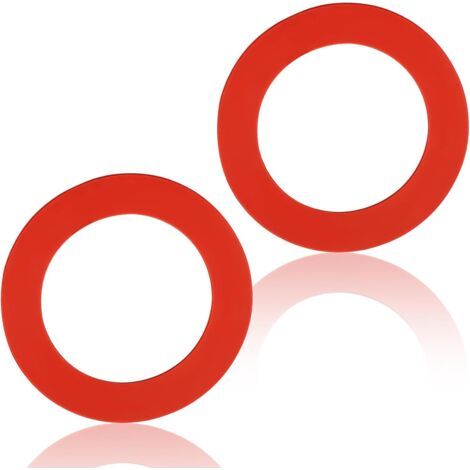QORVA-Lot de 2 joints de valve de chasse d'eau en silicone anti-fuite pour réservoir de toilettes 630-0030 (rouge)